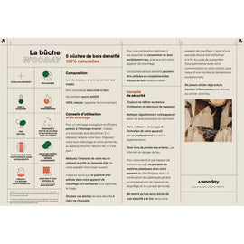 Leña densificada premium - 96 paquetes de 5 troncos - Palé de aproximadamente 925 kg