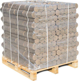 Briquetas de madera dura PREMIUM redondas 96 x 10 kg, palé de 960 kg