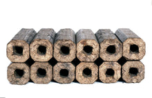 Cargar imagen en el visor de la galería, Briquetas de madera de roble Pinikay – octogonales con agujero – – Alto poder calorífico – Bajo contenido en cenizas – Paquete de 10 kg, 2 palés de 1920 kg (960+960 kg)